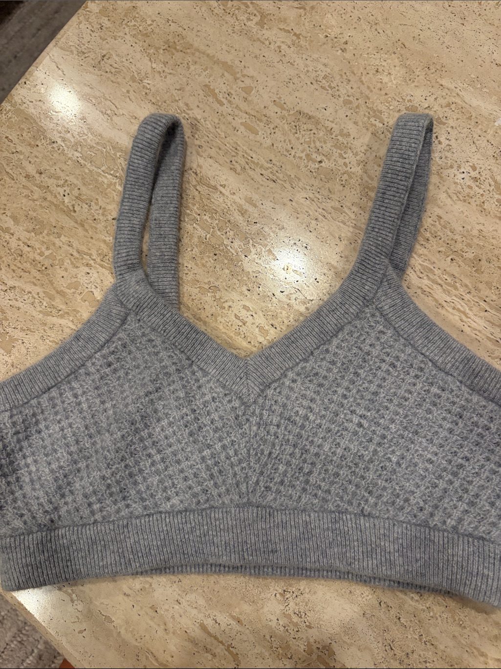 Cashmere Plush Waffle V-Neck Bra
